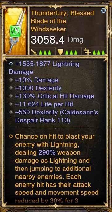 Fake Legit 3k Thunder Fury Weapon Sword 10% Damage, 1000 Dex, 11k LPH, 290% - Diablo 3 Mods Store - Seasonal and non-seasonal - Modded Items and Gear for PlayStation 4, PlayStation 5, Nintendo Switch, and Xbox One