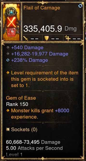 Flail of Carnage 335k Actual DPS Modded Weapon - Diablo 3 Mods Store - Seasonal and non-seasonal - Modded Items and Gear for PlayStation 4, PlayStation 5, Nintendo Switch, and Xbox One