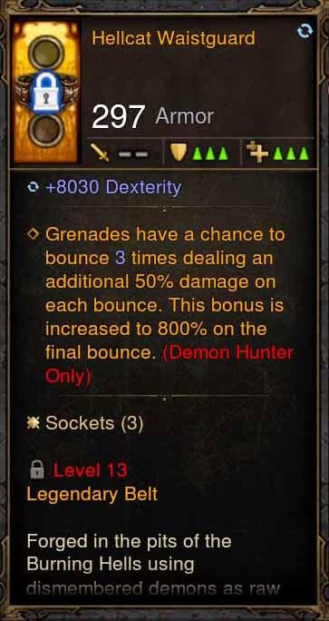 HellCat Waistguard Belt w/ 800% Bonus - Diablo 3 Mods Store - Seasonal and non-seasonal - Modded Items and Gear for PlayStation 4, PlayStation 5, Nintendo Switch, and Xbox One