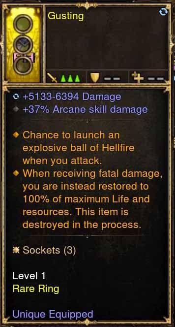 Level 1 Diablo 3 Immortal Modded Ring Fireball, +37% Arcane Skill (Unsocketed) Gusting - Diablo 3 Mods Store - Seasonal and non-seasonal - Modded Items and Gear for PlayStation 4, PlayStation 5, Nintendo Switch, and Xbox One