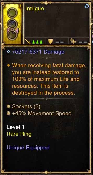 Level 1 Diablo 3 Immortal Modded Ring +45% Movement Speed (Unsocketed) Intrigue - Diablo 3 Mods Store - Seasonal and non-seasonal - Modded Items and Gear for PlayStation 4, PlayStation 5, Nintendo Switch, and Xbox One