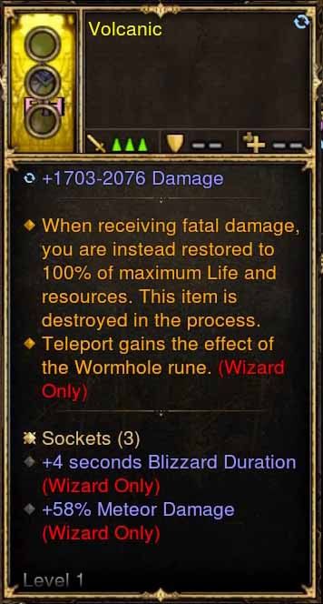 Level 1 Diablo 3 Immortal Modded Ring +Wormhole, +58% Meteor Damage (Unsocketed) Volcanic - Diablo 3 Mods Store - Seasonal and non-seasonal - Modded Items and Gear for PlayStation 4, PlayStation 5, Nintendo Switch, and Xbox One