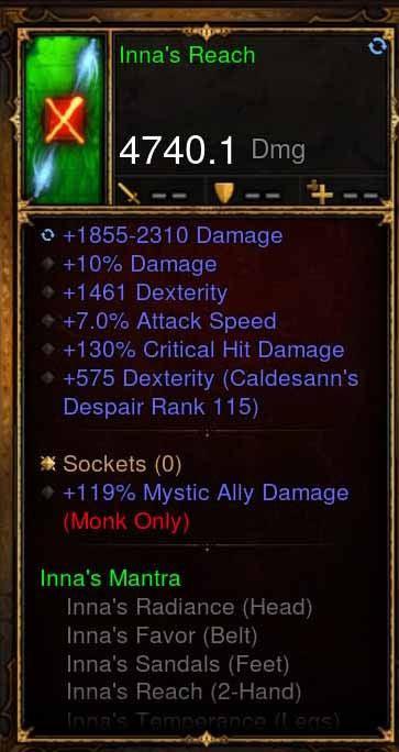 Fake Legit Innas Set Staff 4740 DPS 119% Mystic Ally, 10%, 7% IAS - Diablo 3 Mods Store - Seasonal and non-seasonal - Modded Items and Gear for PlayStation 4, PlayStation 5, Nintendo Switch, and Xbox One