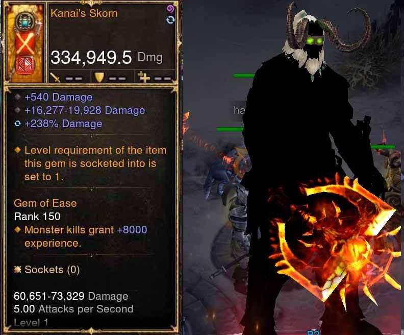 Kanai's Scorn 334k Actual DPS Modded Weapon (RARE XMOG) - Diablo 3 Mods Store - Seasonal and non-seasonal - Modded Items and Gear for PlayStation 4, PlayStation 5, Nintendo Switch, and Xbox One