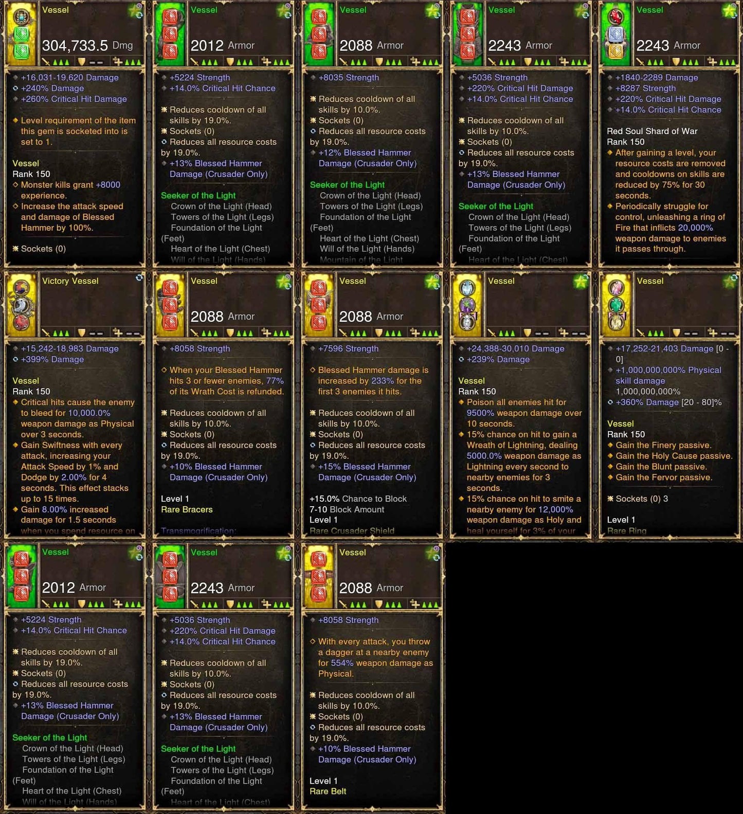 Level 1-70 Light Crusader Modded Set for Rift 150 Vessel - Diablo 3 Mods Store - Seasonal and non-seasonal - Modded Items and Gear for PlayStation 4, PlayStation 5, Nintendo Switch, and Xbox One