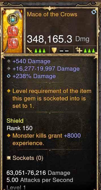 Mace of Crows 348k Actual DPS (Rare XMOG) Modded Weapon - Diablo 3 Mods Store - Seasonal and non-seasonal - Modded Items and Gear for PlayStation 4, PlayStation 5, Nintendo Switch, and Xbox One