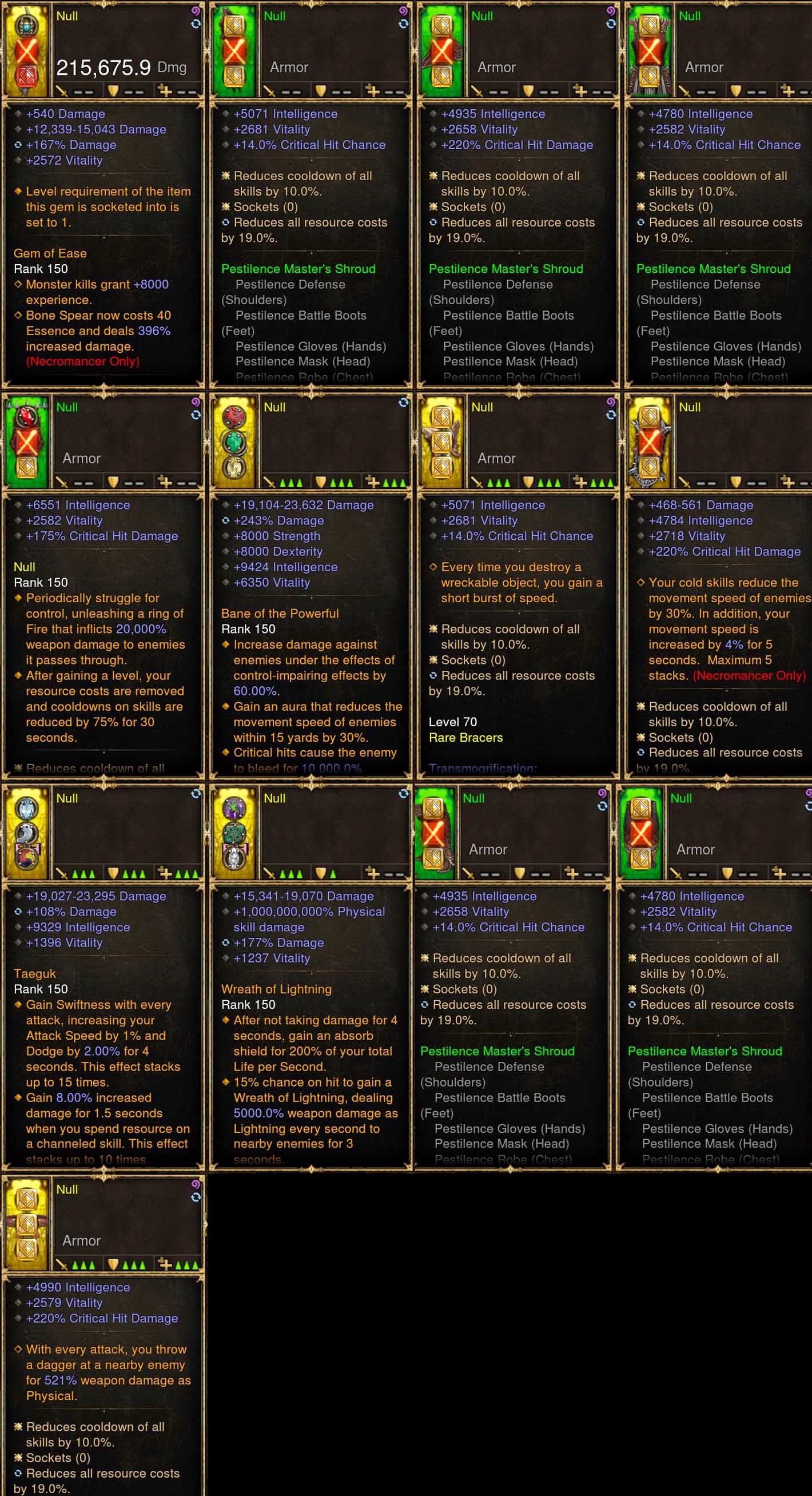 Necromancer Pestilence Set Null (None Primal) - Diablo 3 Mods Store - Seasonal and non-seasonal - Modded Items and Gear for PlayStation 4, PlayStation 5, Nintendo Switch, and Xbox One