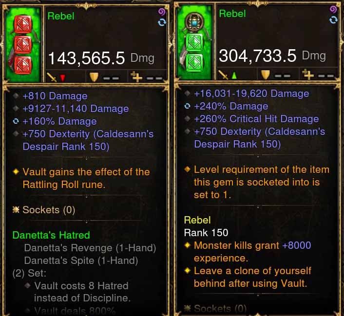 Rebel Addon: 304k/143k Actual DPS Danetta's Weapon Combo - Diablo 3 Mods Store - Seasonal and non-seasonal - Modded Items and Gear for PlayStation 4, PlayStation 5, Nintendo Switch, and Xbox One