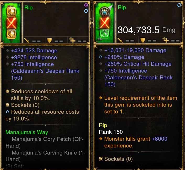 Rip Addon: 304k + Mojo Actual DPS Manajuma's Combo Weapon - Diablo 3 Mods Store - Seasonal and non-seasonal - Modded Items and Gear for PlayStation 4, PlayStation 5, Nintendo Switch, and Xbox One