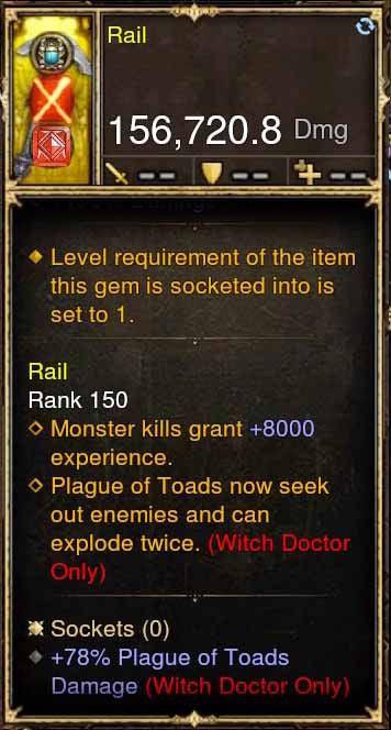 Rail Modded Weapon Rhen'ho Flayer +78% Plague of Toads Damage - Diablo 3 Mods Store - Seasonal and non-seasonal - Modded Items and Gear for PlayStation 4, PlayStation 5, Nintendo Switch, and Xbox One