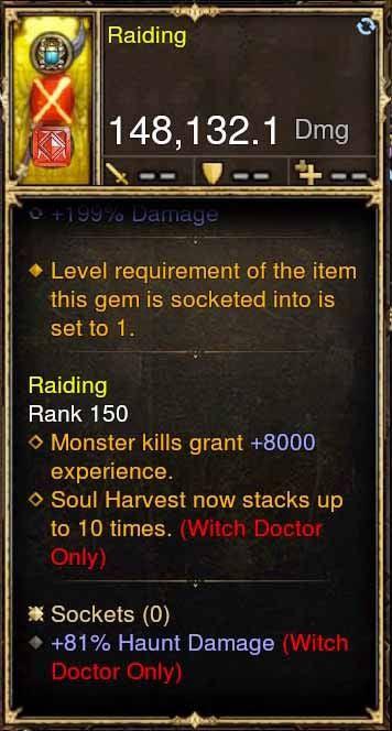 Raiding Modded Weapon Sacred Harvester +81% Haunt Damage - Diablo 3 Mods Store - Seasonal and non-seasonal - Modded Items and Gear for PlayStation 4, PlayStation 5, Nintendo Switch, and Xbox One