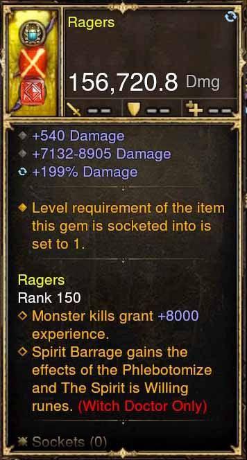 Ragers Modded Weapon Voo's Juicer + 322% Spirit Barrage - Diablo 3 Mods Store - Seasonal and non-seasonal - Modded Items and Gear for PlayStation 4, PlayStation 5, Nintendo Switch, and Xbox One