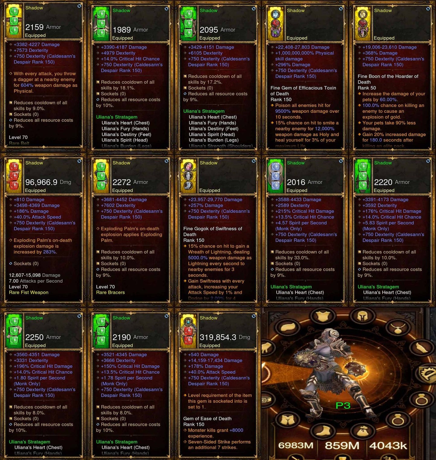 Shadow: Full Modded Ulania Monk Set A3 - Diablo 3 Mods Store - Seasonal and non-seasonal - Modded Items and Gear for PlayStation 4, PlayStation 5, Nintendo Switch, and Xbox One