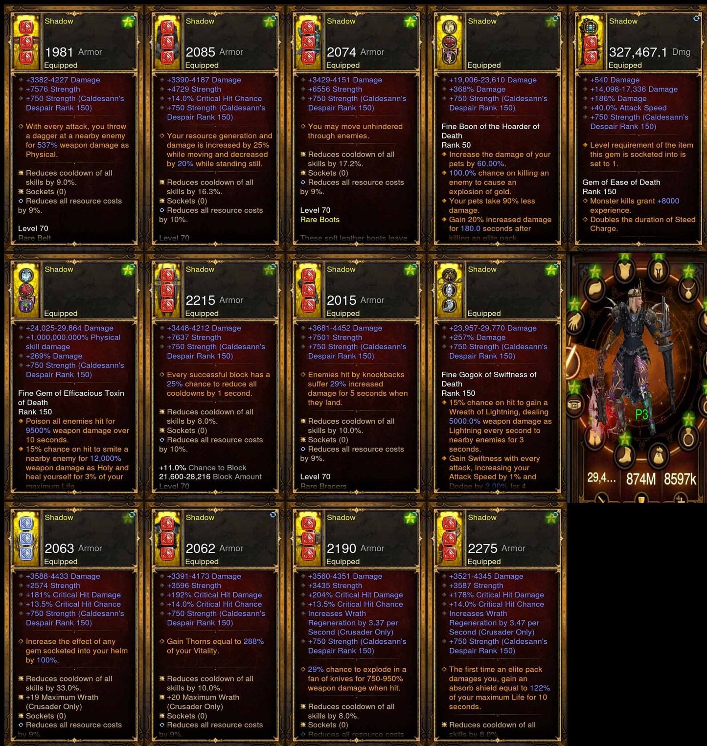 Shadow: Full Modded Crusader Set #A1-Diablo 3 Mods - Playstation 4, Xbox One, Nintendo Switch