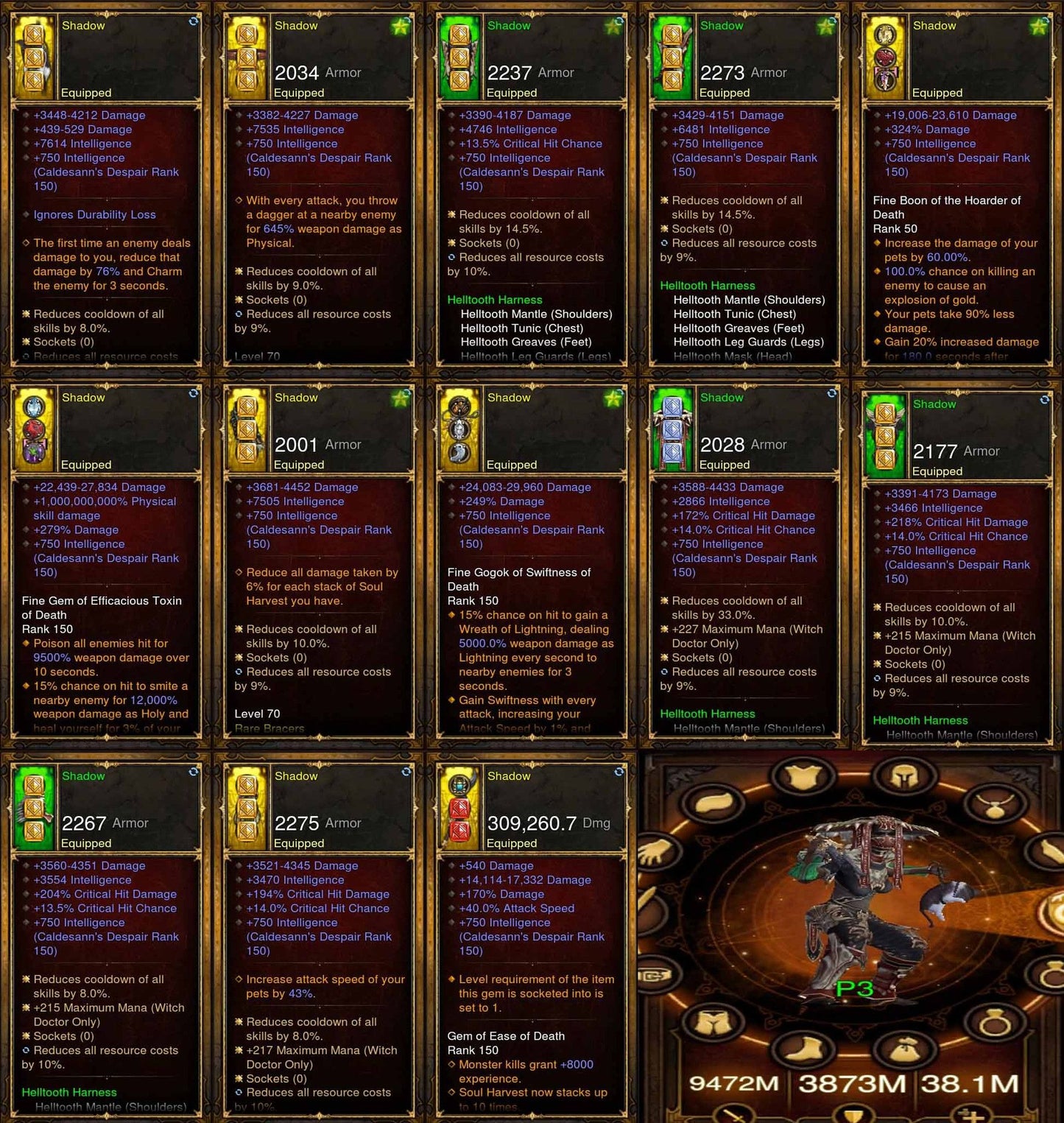 Shadow: Full Modded Helltooth Witch Doctor Set #A2-Diablo 3 Mods - Playstation 4, Xbox One, Nintendo Switch