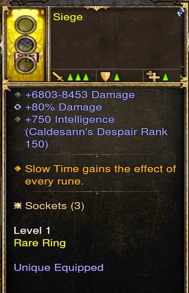 Slow Time Gains All Runes Wizard Modded Ring (Unsocketed) Siege - Diablo 3 Mods Store - Seasonal and non-seasonal - Modded Items and Gear for PlayStation 4, PlayStation 5, Nintendo Switch, and Xbox One