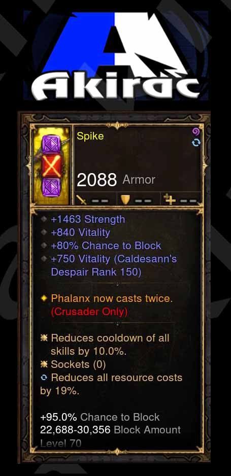 PS4: Spike-Addon Unrelenting Phalanx Shield - Diablo 3 Mods Store - Seasonal and non-seasonal - Modded Items and Gear for PlayStation 4, PlayStation 5, Nintendo Switch, and Xbox One