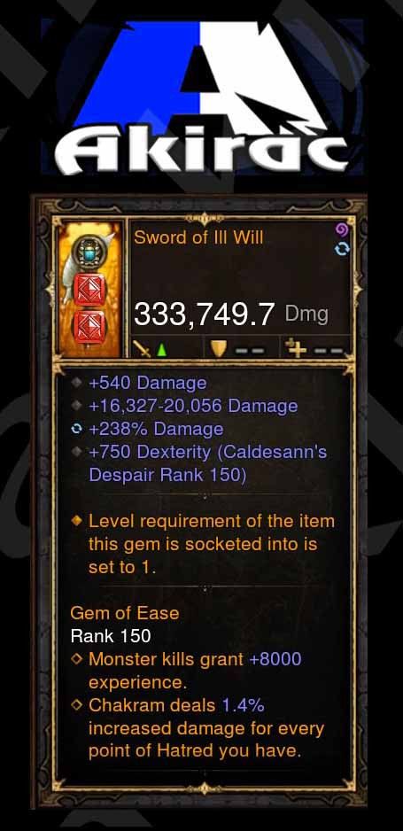 Custom PS4 Sword of ill Will 333k actual dps modded Sword - Diablo 3 Mods Store - Seasonal and non-seasonal - Modded Items and Gear for PlayStation 4, PlayStation 5, Nintendo Switch, and Xbox One