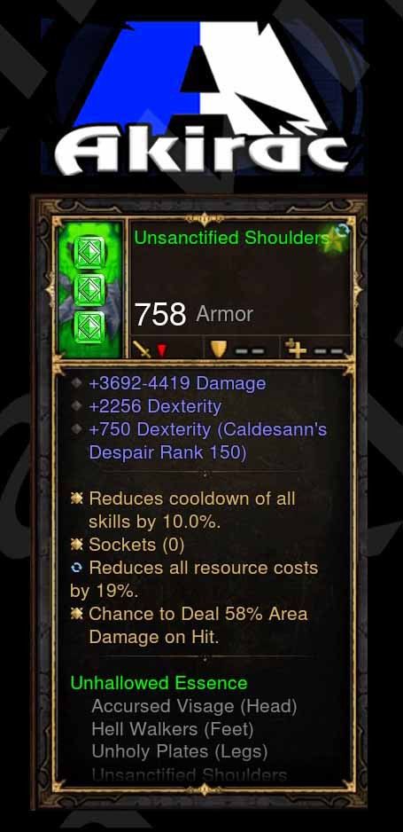 Custom PS4: Unsantified Shoulders 220% CHD, 14% Crit, 58% Area Damage on Hit Modded - Diablo 3 Mods Store - Seasonal and non-seasonal - Modded Items and Gear for PlayStation 4, PlayStation 5, Nintendo Switch, and Xbox One