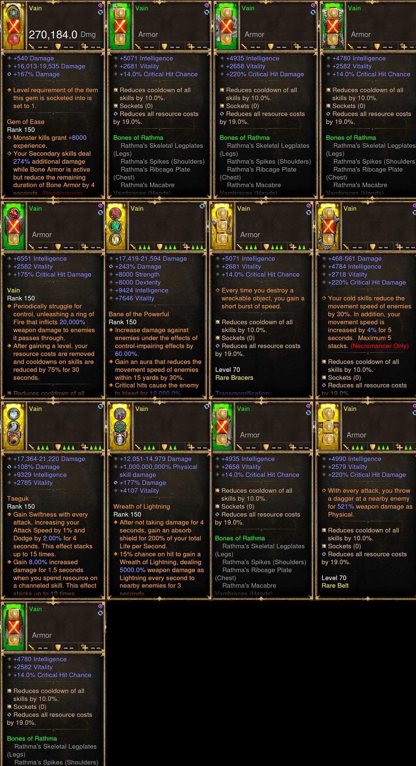 Necromancer Rathma Set Vain (None Primal) - Diablo 3 Mods Store - Seasonal and non-seasonal - Modded Items and Gear for PlayStation 4, PlayStation 5, Nintendo Switch, and Xbox One