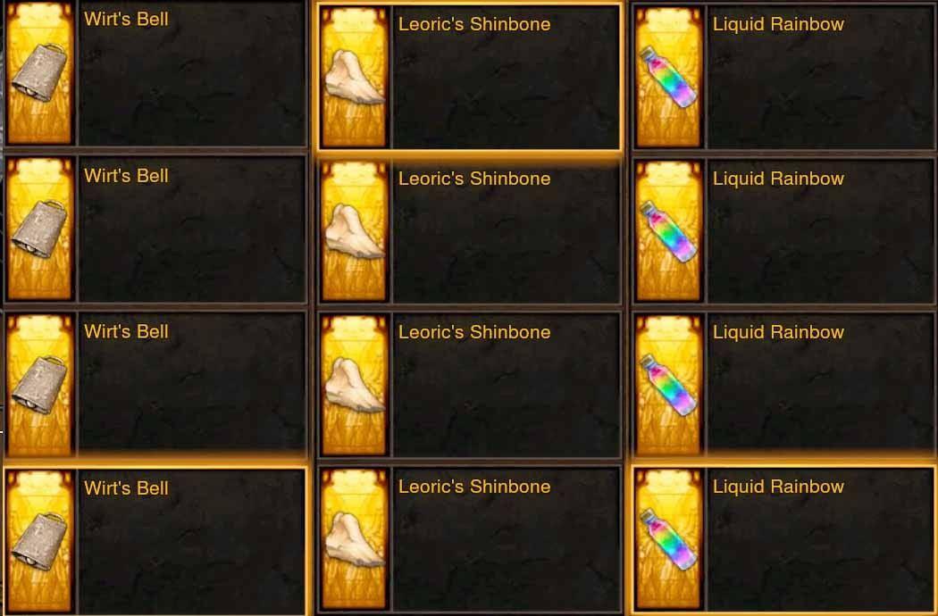 30x Wirt's Bell + 30x Leorics Shinebone + 30x Liquid Rainbow Bundle for opening Whimsyshire Lot #2-Diablo 3 Mods - Playstation 4, Xbox One, Nintendo Switch