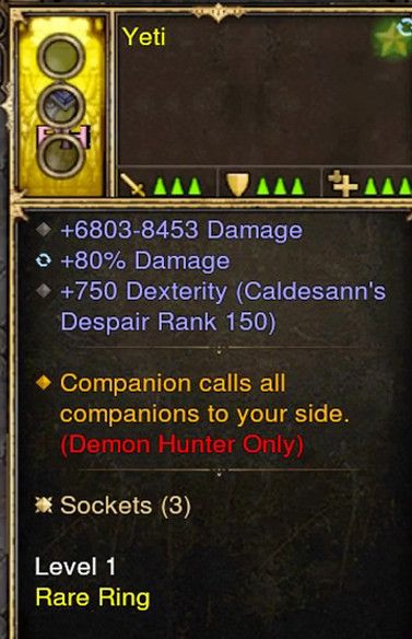 Spawn All Pets Demon Hunter Modded Ring (Unsocketed) Yeti - Diablo 3 Mods Store - Seasonal and non-seasonal - Modded Items and Gear for PlayStation 4, PlayStation 5, Nintendo Switch, and Xbox One