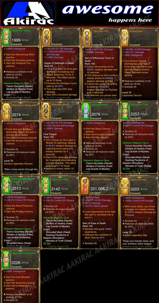 Affordable Delsere Magnum Opus Wizard Set for GRIFT 150 Diablo 3 Mods ROS Seasonal and Non Seasonal Save Mod - Modded Items and Gear - Hacks - Cheats - Trainers for Playstation 4 - Playstation 5 - Nintendo Switch - Xbox One