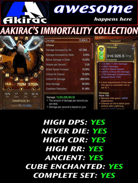 [DISCOUNT | PS4 | SOFTCORE] Immortality v1 Waste Barbarian Modded Set for Rift 150 Rampage-Diablo 3 Mods - Playstation 4, Xbox One, Nintendo Switch
