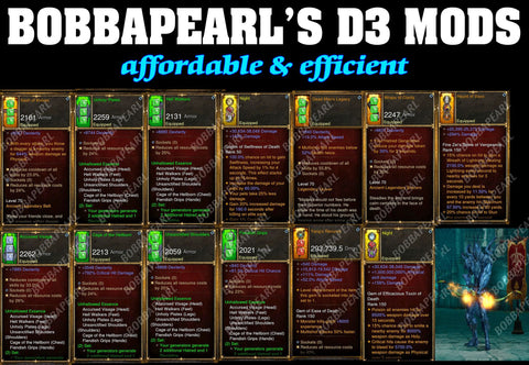 Bobbapearl's Unhallow Demon Hunter Set for GRIFT 150 #B9-Diablo 3 Mods - Playstation 4, Xbox One, Nintendo Switch