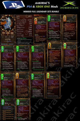Bundled Deal #3: 4x MODDED Classes 56x Items Total - Monk, Demon Hunter, Witch Doctor, Wizard-Diablo 3 Mods - Playstation 4, Xbox One, Nintendo Switch