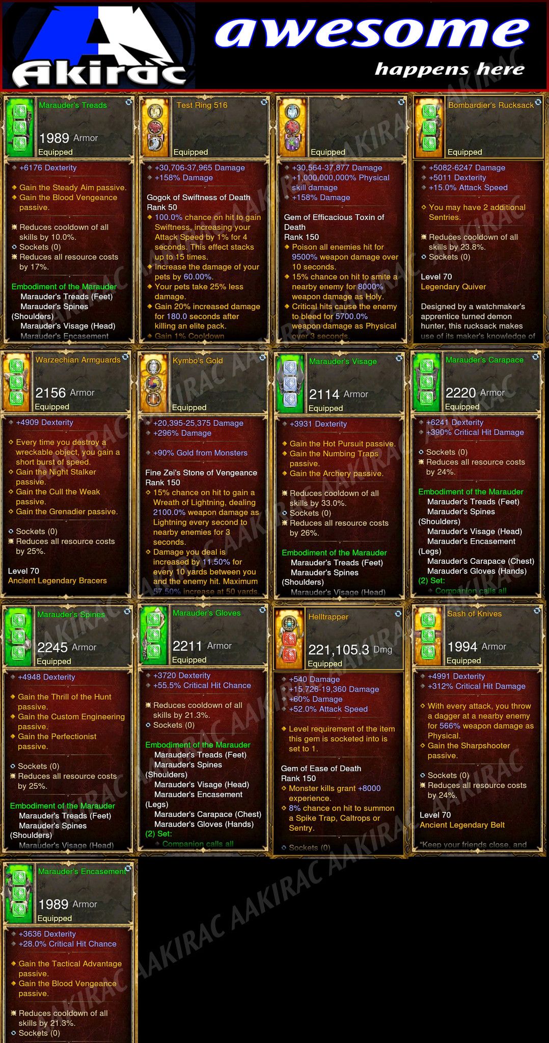 Affordable Marauder Demon Hunter Set for GRIFT 150 Diablo 3 Mods ROS Seasonal and Non Seasonal Save Mod - Modded Items and Gear - Hacks - Cheats - Trainers for Playstation 4 - Playstation 5 - Nintendo Switch - Xbox One