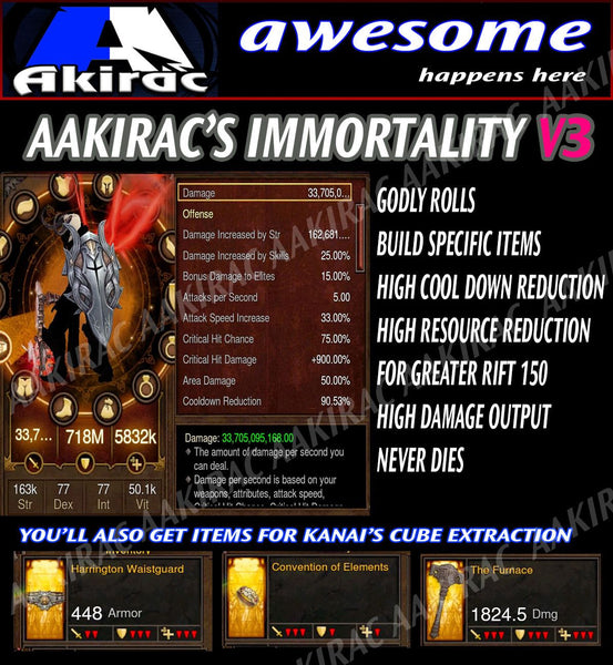 Immortality v3 Roland Crusader Modded Set for Rift 150 CRAFT-Diablo 3 Mods - Playstation 4, Xbox One, Nintendo Switch