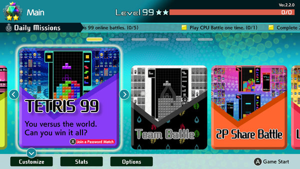 [Switch Save Progression] - Tetris 99 - All Themes and Badges-NSwitch-All Themes and Badges (+$0.00)-Overwrite my old Save and Inject this to my Account (+$34.99)-Akirac Switch Saves Mods Cheats - Fast Delivery
