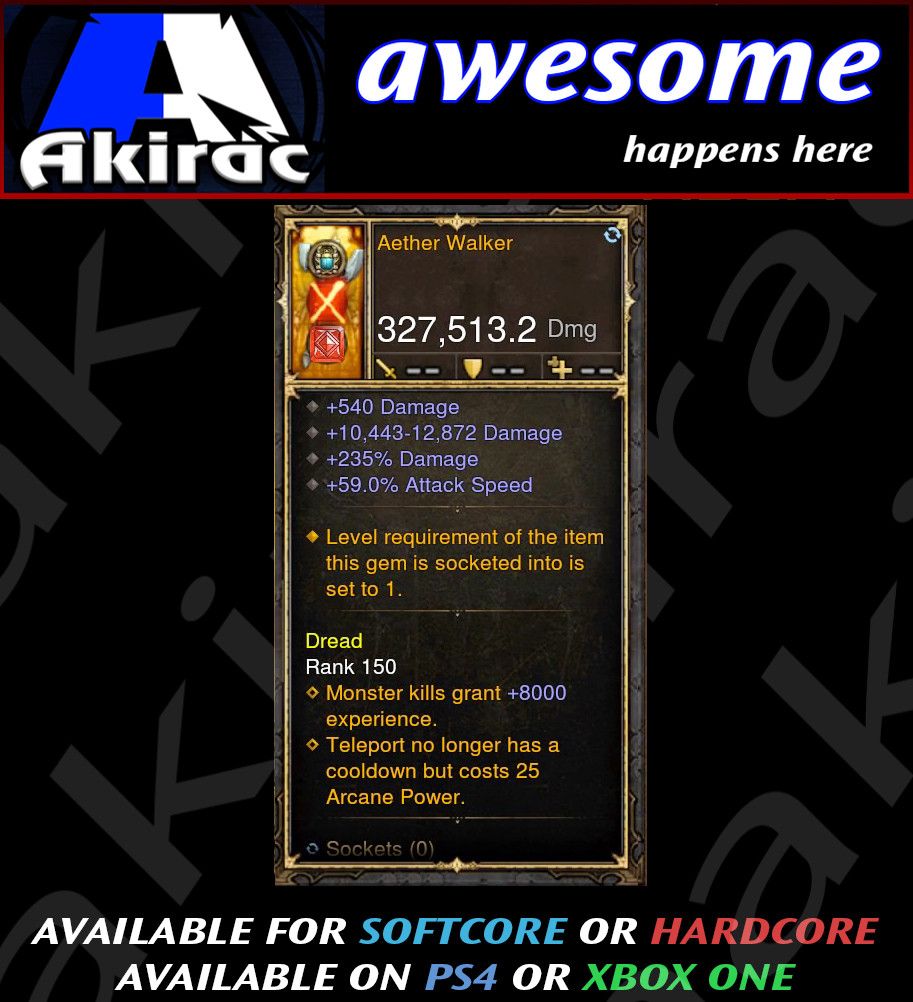 Aether Walker 327k Modded Weapon Diablo 3 Mods ROS Seasonal and Non Seasonal Save Mod - Modded Items and Gear - Hacks - Cheats - Trainers for Playstation 4 - Playstation 5 - Nintendo Switch - Xbox One