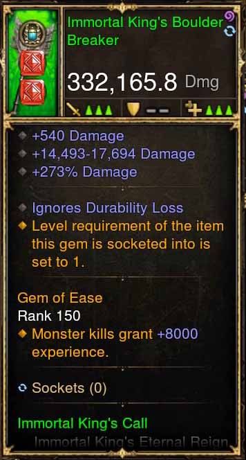 Diablo 3 Immortal King's Boulder Breaker 332k Actual DPS Modded Weapon Diablo 3 Mods ROS Seasonal and Non Seasonal Save Mod - Modded Items and Gear - Hacks - Cheats - Trainers for Playstation 4 - Playstation 5 - Nintendo Switch - Xbox One