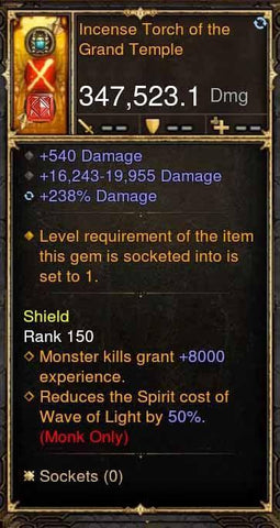 Incense Torch of the Grand Temple 347k Actual DPS Daibo-Diablo 3 Mods - Playstation 4, Xbox One, Nintendo Switch