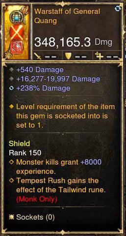 Warstaff of Quang 348k Actual DPS Modded Weapon-Diablo 3 Mods - Playstation 4, Xbox One, Nintendo Switch