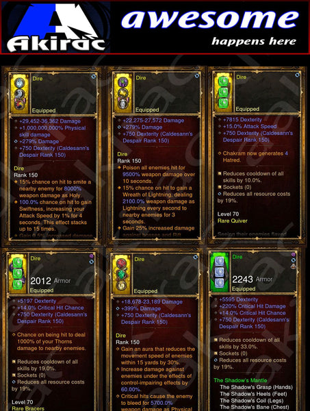 Immortality v2 Shadow Mantle Demon Hunter Modded Set for Rift 150 Dire-Diablo 3 Mods - Playstation 4, Xbox One, Nintendo Switch