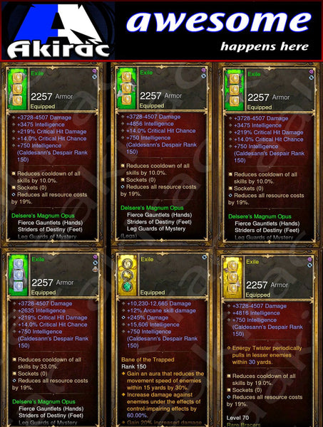 Immortality v1 Magnum Opus Wizard Set for Rift 80-130 Exile-Diablo 3 Mods - Playstation 4, Xbox One, Nintendo Switch