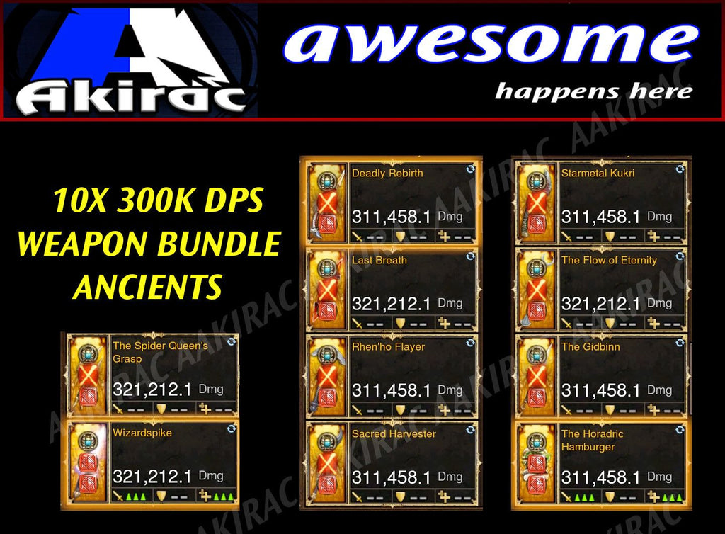 10x 300k+ Legendary Modded Weapon Bundle #5-Diablo 3 Mods - Playstation 4, Xbox One, Nintendo Switch