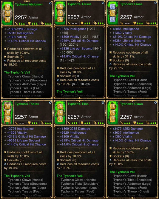 6x Piece Patch 2.6.8 Typhon Wizard Set Diablo 3 Mods ROS Seasonal and Non Seasonal Save Mod - Modded Items and Gear - Hacks - Cheats - Trainers for Playstation 4 - Playstation 5 - Nintendo Switch - Xbox One