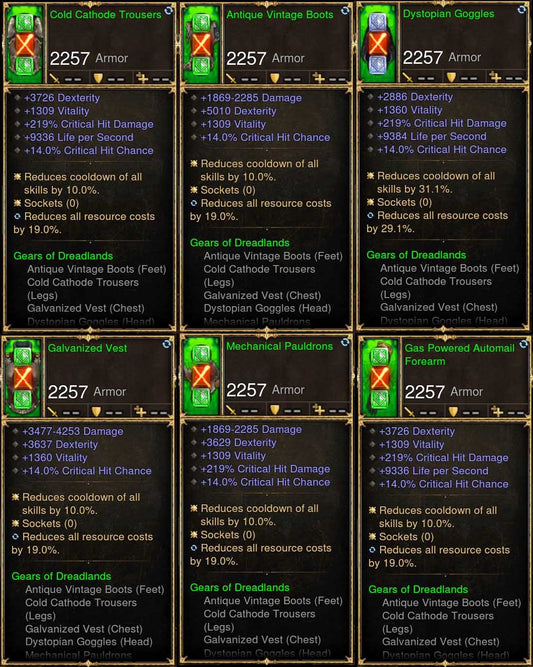 6x Piece Patch 2.6.9 Dreadlands Demon Hunter Set Diablo 3 Mods ROS Seasonal and Non Seasonal Save Mod - Modded Items and Gear - Hacks - Cheats - Trainers for Playstation 4 - Playstation 5 - Nintendo Switch - Xbox One