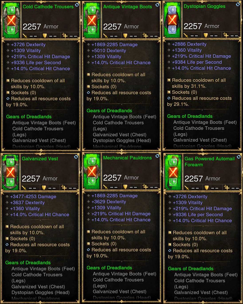 6x Piece Patch 2.6.9 Dreadlands Demon Hunter Set-Modded Sets-Diablo 3 Mods ROS-Akirac Diablo 3 Mods Seasonal and Non Seasonal Save Mod - Modded Items and Sets Hacks - Cheats - Trainer - Editor for Playstation 4-Playstation 5-Nintendo Switch-Xbox One