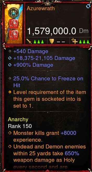 [Primal-Ethereal Infused] 1,579,000 DPS Acutal DPS Weapon AZUREWRATH Diablo 3 Mods ROS Seasonal and Non Seasonal Save Mod - Modded Items and Gear - Hacks - Cheats - Trainers for Playstation 4 - Playstation 5 - Nintendo Switch - Xbox One