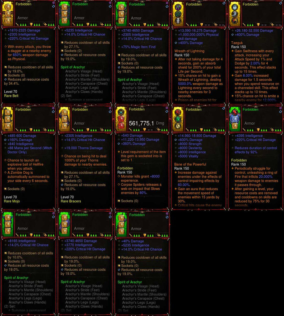 [Primal Ancient] [Quad DPS] [LIMITED] Diablo 3 IMv5 Arachyr Witch Doctor Set Forbidden W1-Modded Sets-Diablo 3 Mods ROS-Akirac Diablo 3 Mods Seasonal and Non Seasonal Save Mod - Modded Items and Sets Hacks - Cheats - Trainer - Editor for Playstation 4-Playstation 5-Nintendo Switch-Xbox One