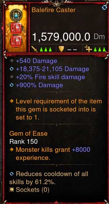 [Primal-Ethereal Infused] 1,579,000 DPS Acutal DPS Weapon BALEFIRE CASTER - Diablo 3 Mods Store - Seasonal and non-seasonal - Modded Items and Gear for PlayStation 4, PlayStation 5, Nintendo Switch, and Xbox One