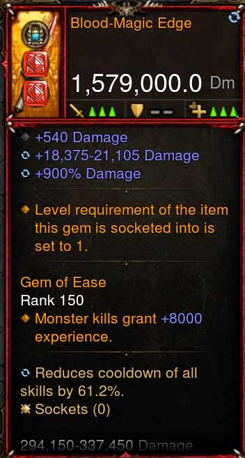 [Primal-Ethereal Infused] 1,579,000 DPS Acutal DPS Weapon BLOOD-MAGIC EDGE Diablo 3 Mods ROS Seasonal and Non Seasonal Save Mod - Modded Items and Gear - Hacks - Cheats - Trainers for Playstation 4 - Playstation 5 - Nintendo Switch - Xbox One