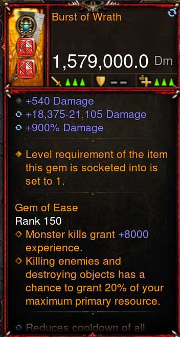 [Primal-Ethereal Infused] 1,579,000 DPS Acutal DPS Weapon BURST OF WRATH Diablo 3 Mods ROS Seasonal and Non Seasonal Save Mod - Modded Items and Gear - Hacks - Cheats - Trainers for Playstation 4 - Playstation 5 - Nintendo Switch - Xbox One