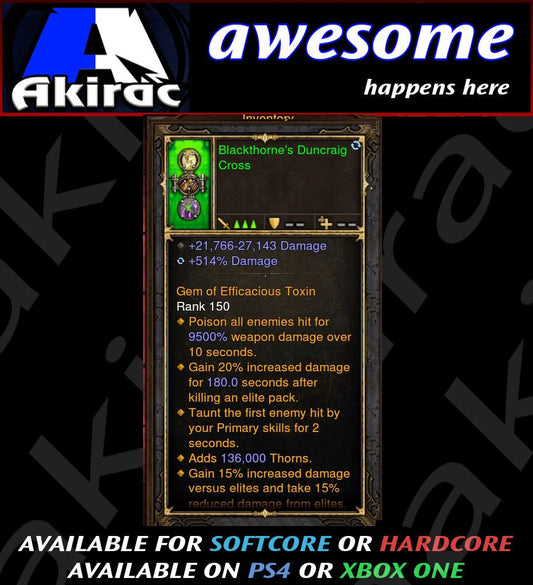 Blackthorne's Duncraigs Cross 514% Damage Modded Amulet Diablo 3 Mods ROS Seasonal and Non Seasonal Save Mod - Modded Items and Gear - Hacks - Cheats - Trainers for Playstation 4 - Playstation 5 - Nintendo Switch - Xbox One