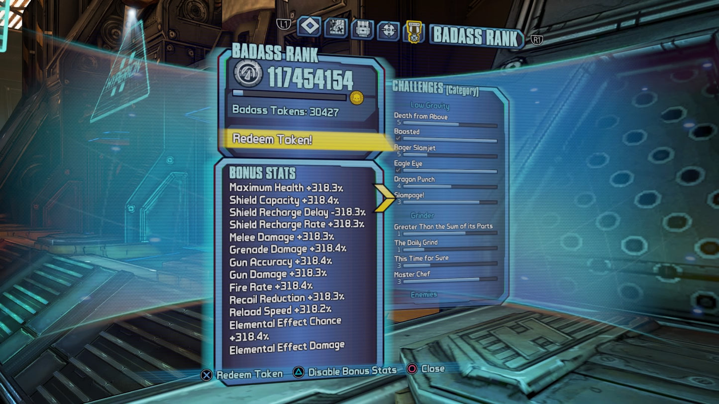 [US] [PS4 Save Progression] - Borderlands 2 (The Pre Sequel) - BADASS Rank 117454154 Profile Mod Akirac Other Mods Seasonal and Non Seasonal Save Mod - Modded Items and Gear - Hacks - Cheats - Trainers for Playstation 4 - Playstation 5 - Nintendo Switch - Xbox One